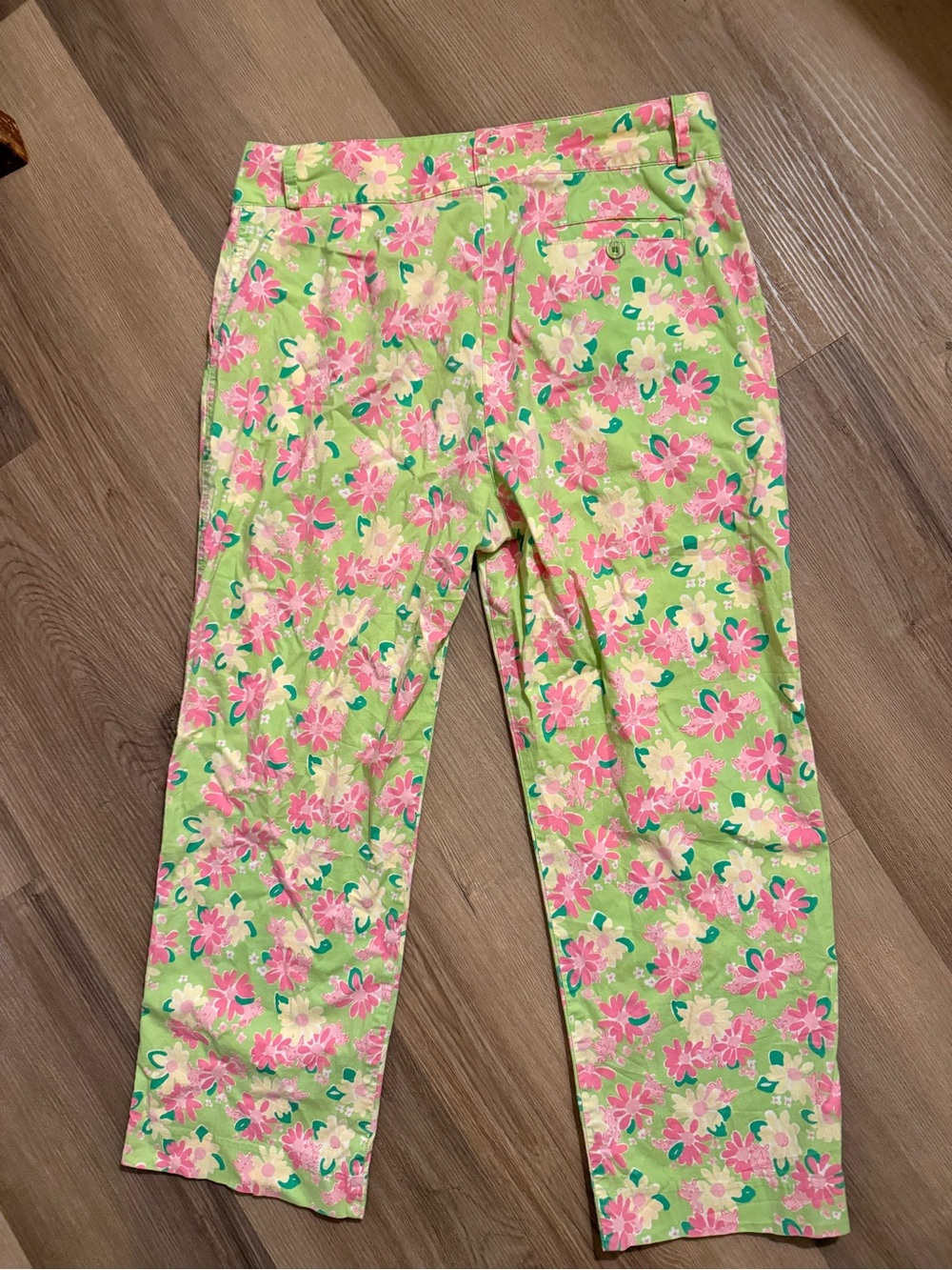 Lilly Pulitzer Pink & Lime Floral Capris